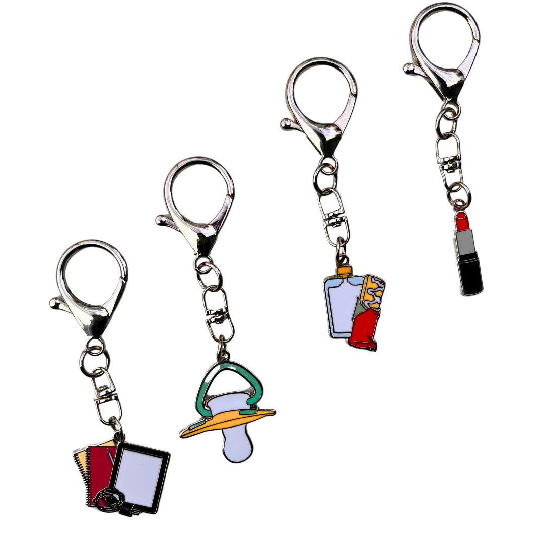 Bag charms for zipper pouches