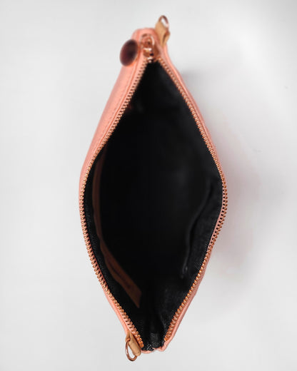 Peach Zipper Crossbody