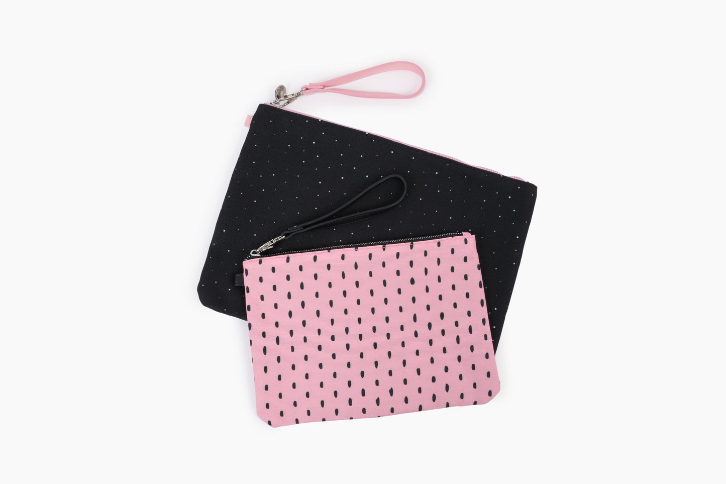 Pink Zipper Pouch and Black Zipper Pouch Bundle